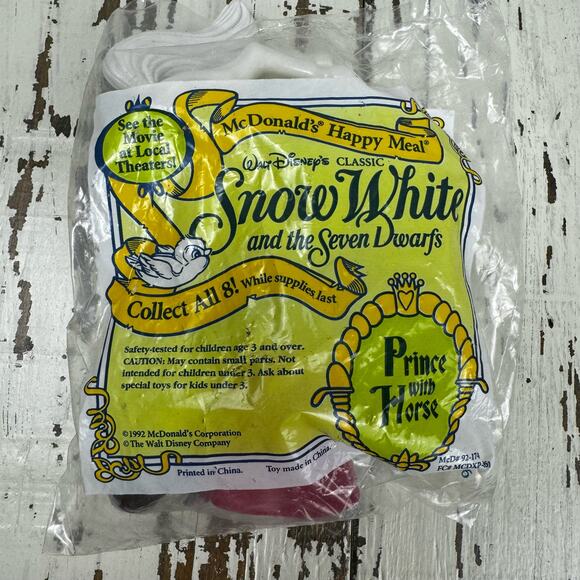 McDonald's Other - McDonald's 1992 Happy Meal Toy Snow White Prince with Horse NIP* NOS Disney Vtg